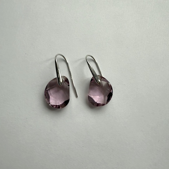 Swarovski Pink Crystal Earrings - Picture 2 of 8